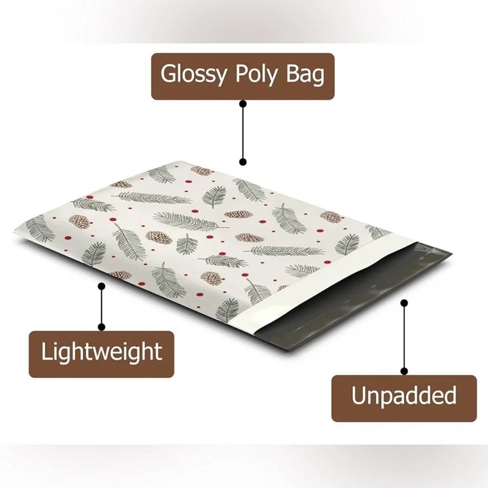Christmas Pinecone 20 poly mailers size 10 x 13